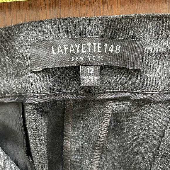 Lafayette 148 Menswear Pants Lot Of 2 Women's 12 Black Grey Wool Trouser Career - Picture 6 of 16